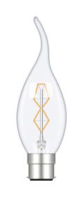 015048040  Rustica Dimmable Candle Tips/S B22 Clear 40W
